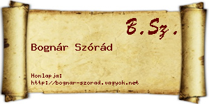 Bognár Szórád névjegykártya